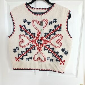 Primark V-Neck Knit Vest NWT Academia Preppy Ski  Granola Girl Size M